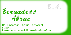 bernadett abrus business card